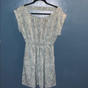 Sage and navy blue polyester dress